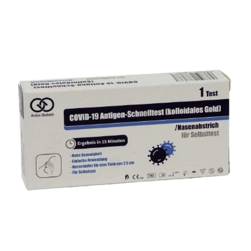 Anbio Biotech Laientest, 1er Pack, Nasal, Corona Schnelltest Antigen für Laien
